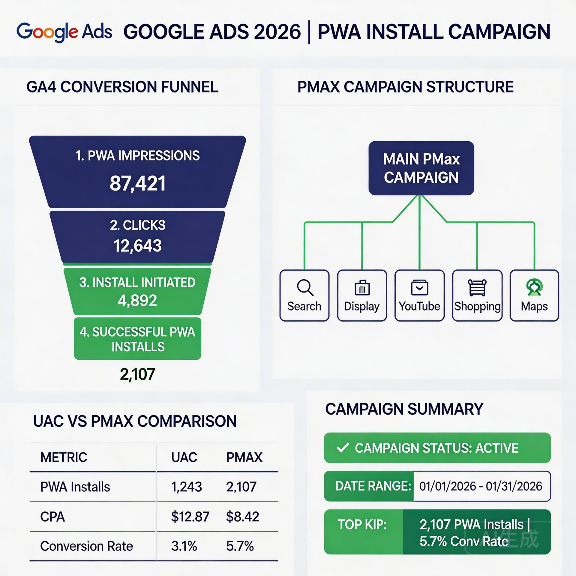 Google Ads PWA安装推广完整指南2026