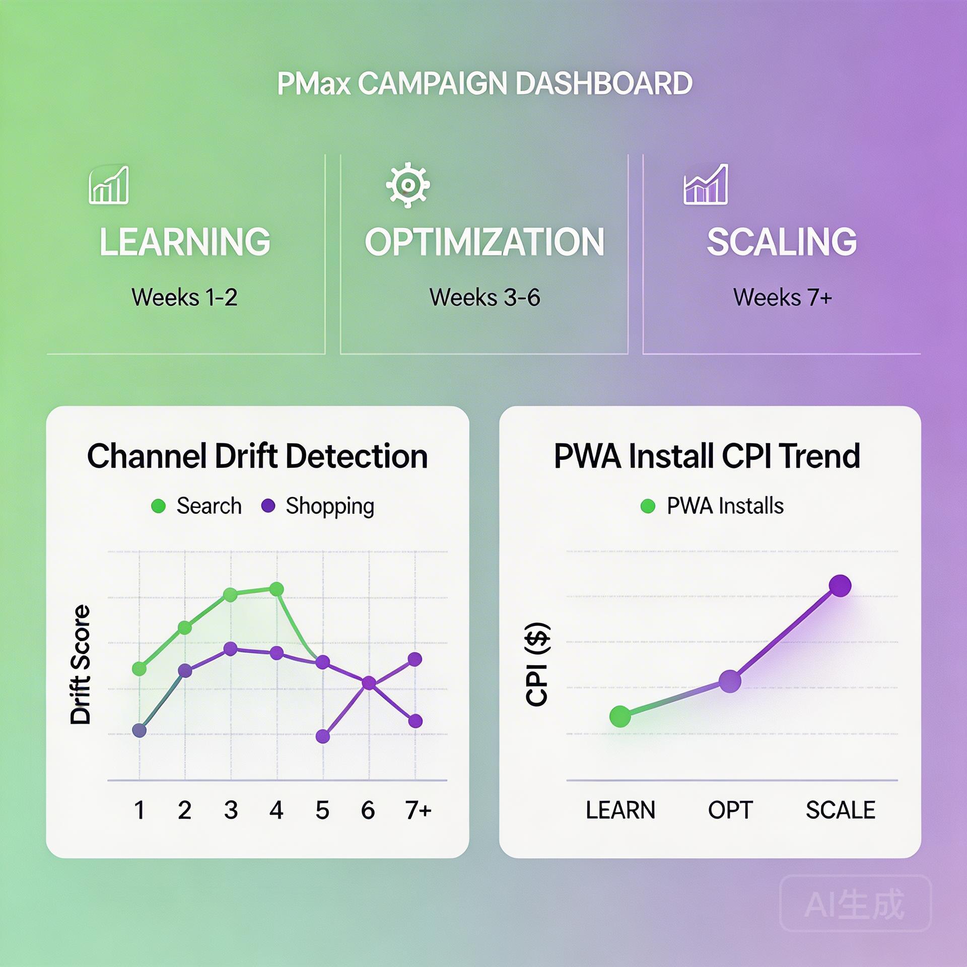 Google PMax广告系列预算时间线与PWA安装2026