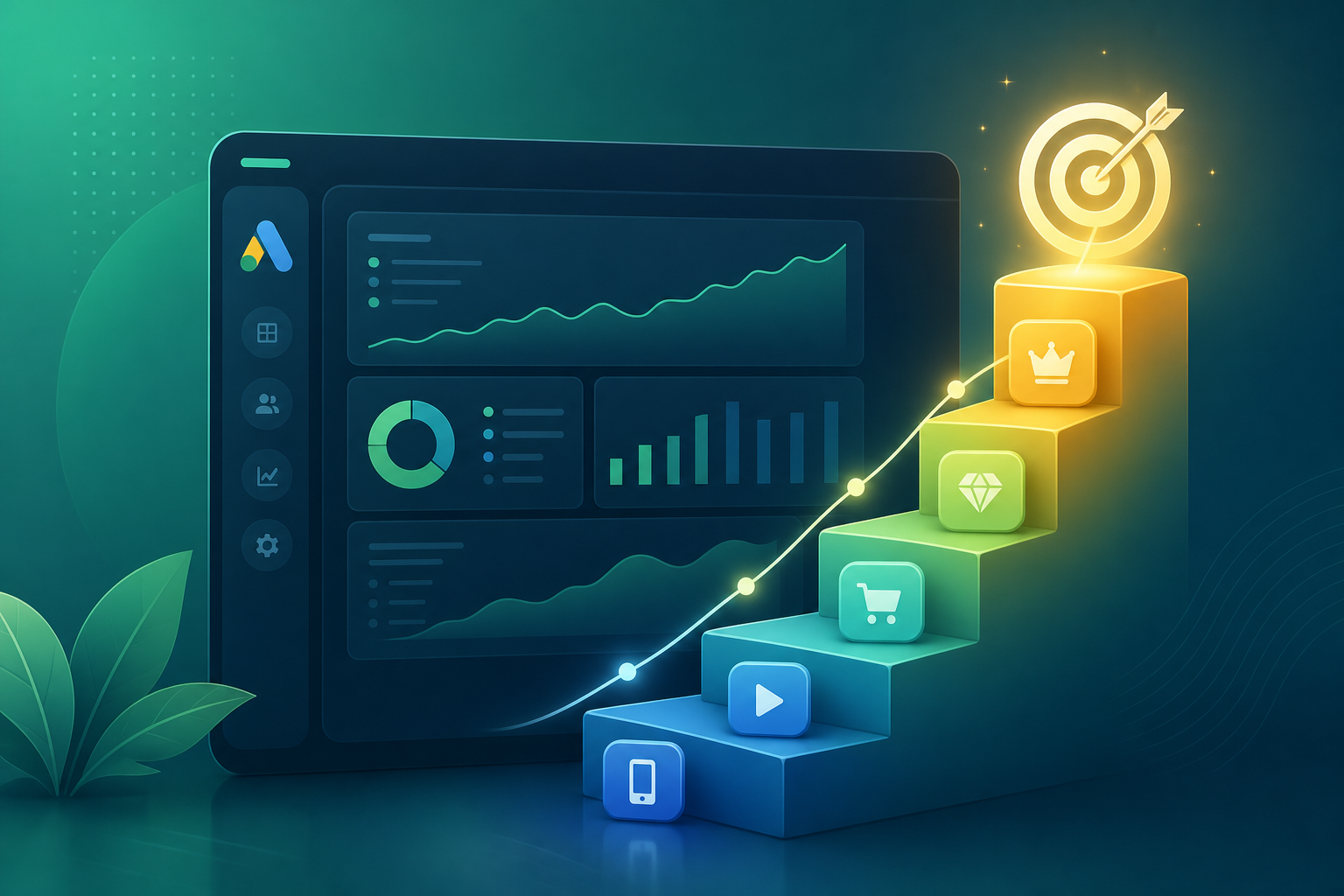 Google Ads conversion value optimization dashboard for PWA campaigns